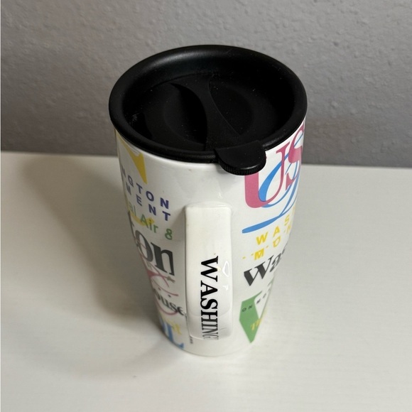 Jay Joshua NY Washington DC Neon Porcelain Travel Mug with Lid - Picture 5 of 6